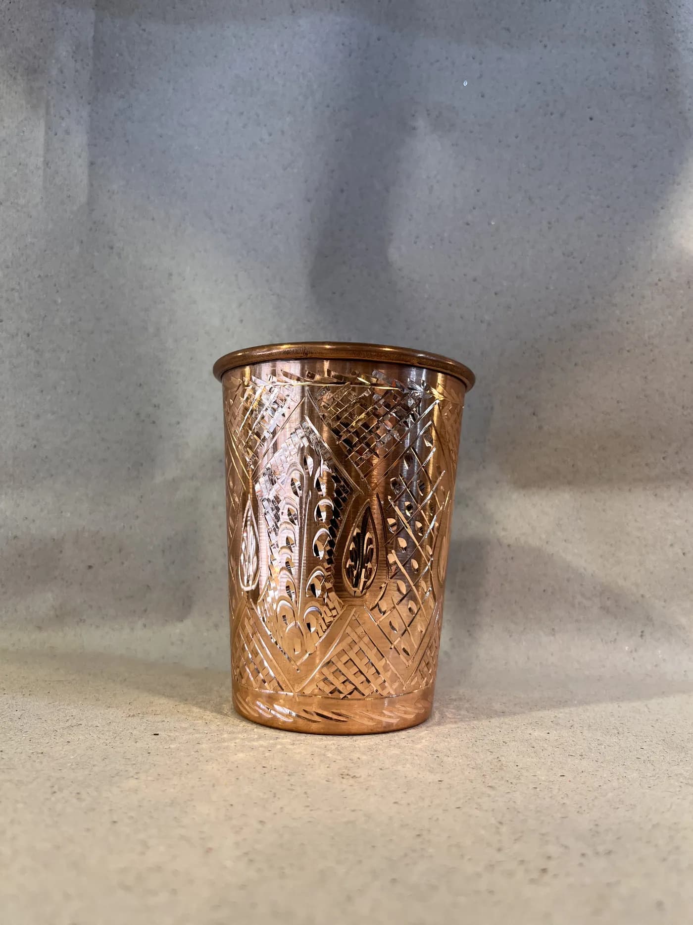 Authentic Pakistani handcrafted Handcrafted Traditional Engraved Pure Copper Glass (3.5-Inch) (3 inches) - brass metal from Ghazali Handicrafts Lahore
