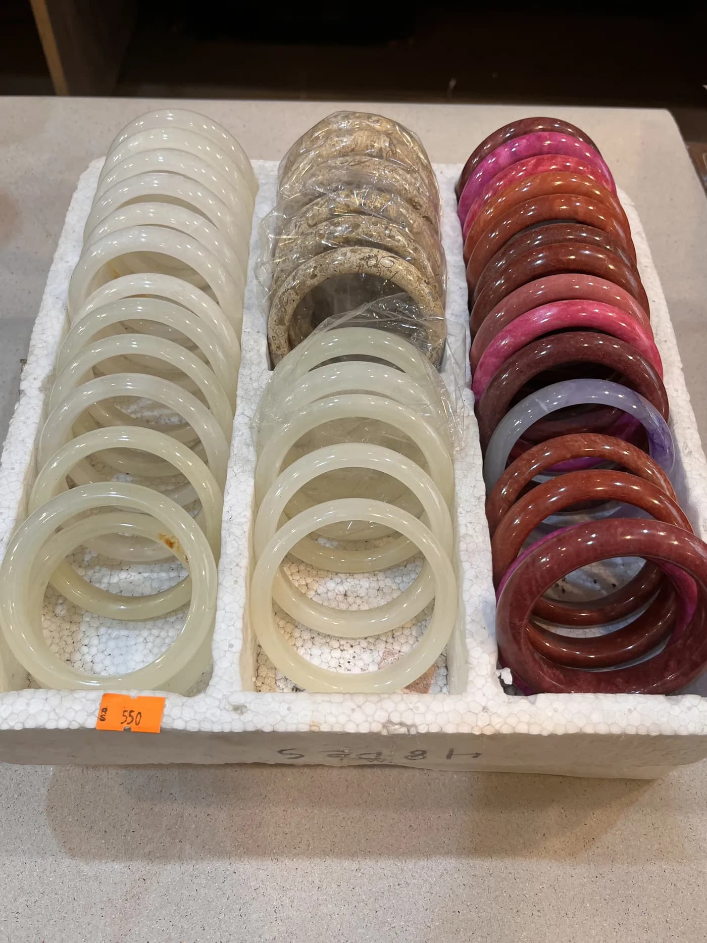 Authentic Pakistani handcrafted Natural Marble Stone Bangles (2.5-Inch Diameter) - Artisan Craft from Ghazali Handicrafts Lahore